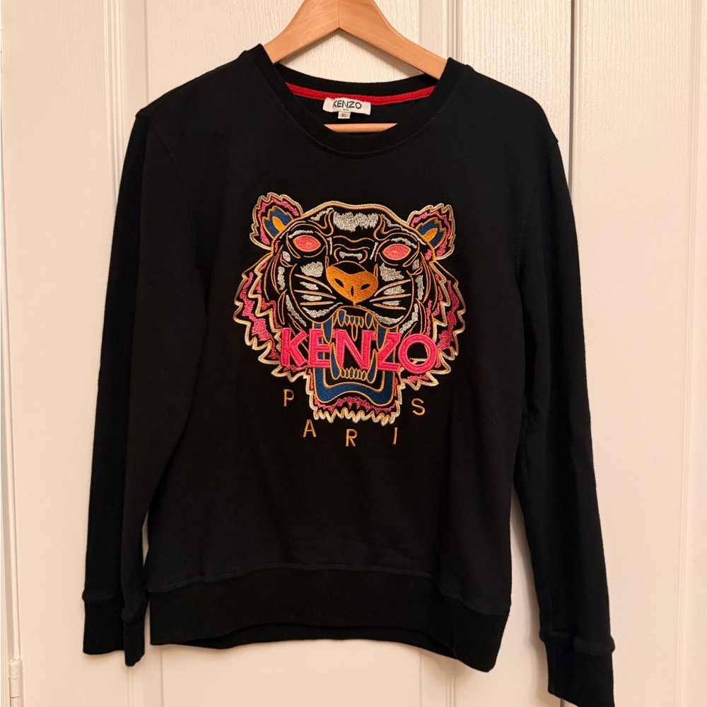Kenzo Black Sweatshirt with Multicolor Tiger Embroidery - Picture 2 of 10